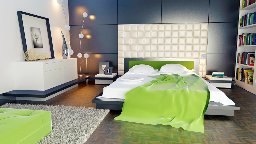 Schlafzimmer einer Beispielwohnung