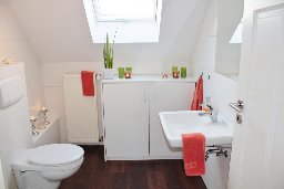 Sanitärbereich mit Dusche auf der Etage